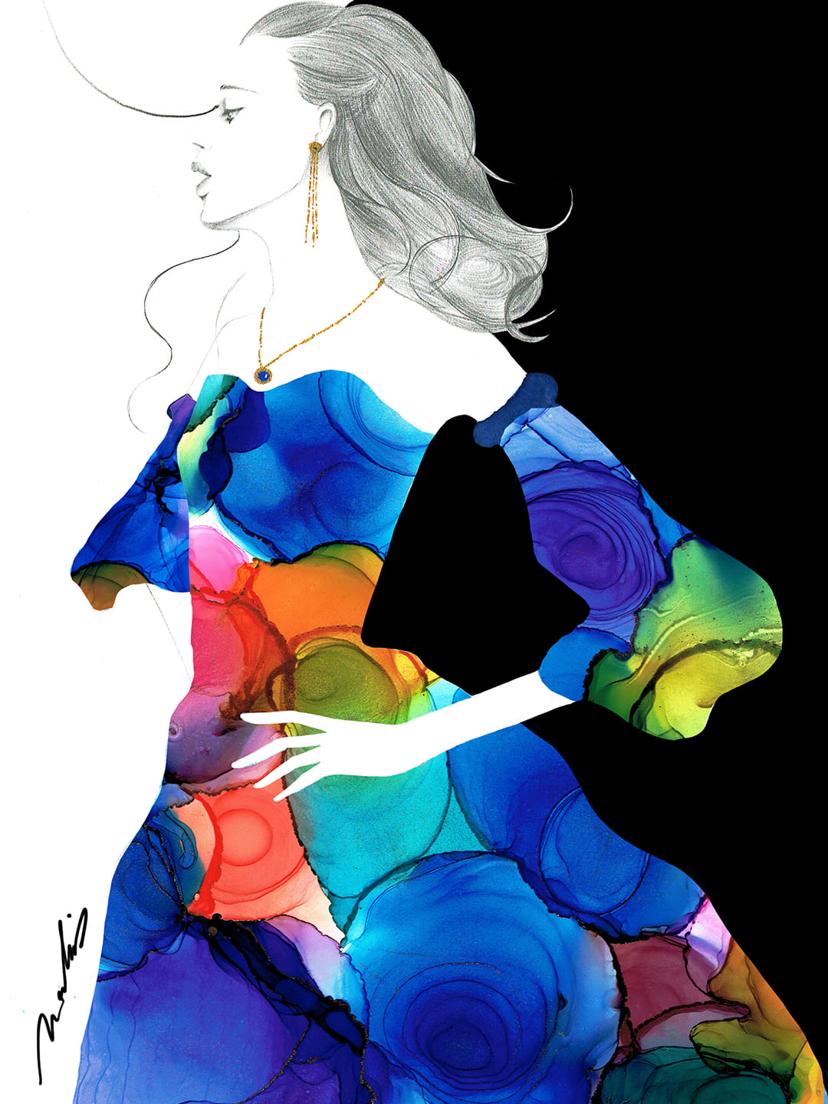 カラフルなドレス写真