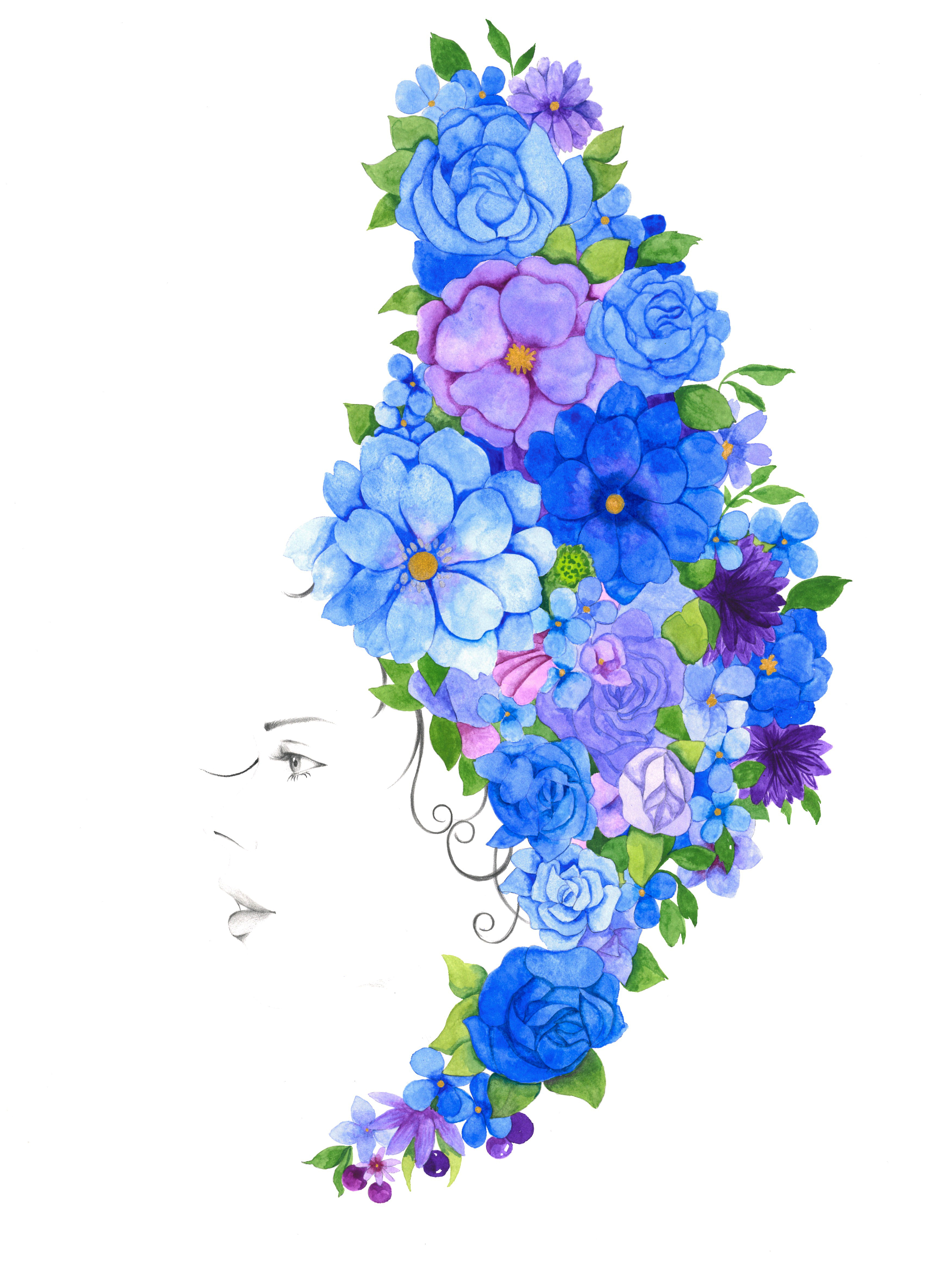 青い花の写真